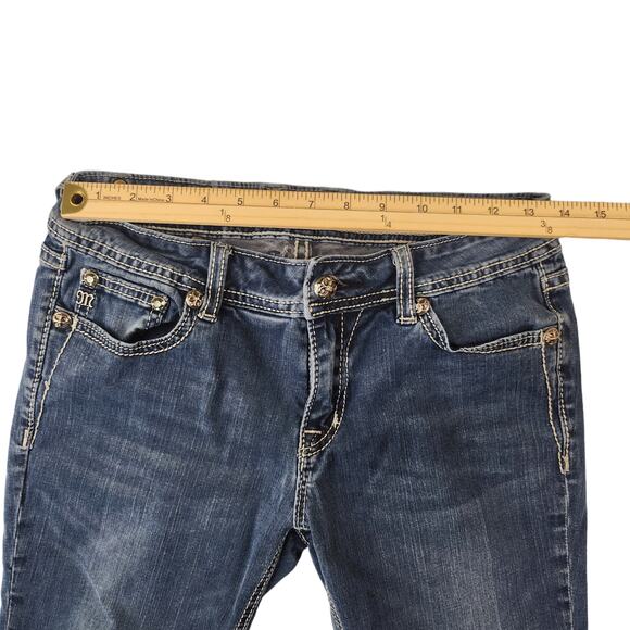 Miss Me Jeans 30 Actual is 27 Waist Jegging Skinny Low Rise Rhinestone Bling - Picture 10 of 14